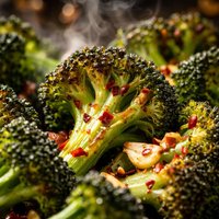 Roasted Broccoli with Garlic and Red Pepper