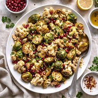 Roasted Brussels Sprouts and Cauliflower
