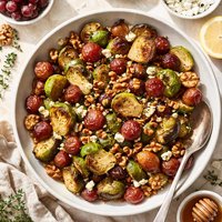 Roasted Brussels Sprouts with Grapes and Walnuts