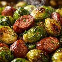 Roasted Brussels Sprouts with Kielbasa