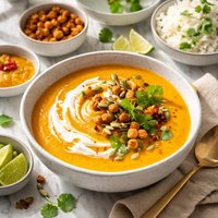 Roasted Butternut Squash Soup and Curry Condiments