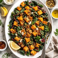 Roasted Butternut Squash with Swiss Chard or Spinach