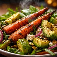 Roasted Carrot and Avocado Salad