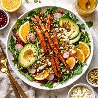 Roasted Carrot Avocado Salad with Citrus Dressing
