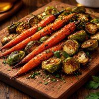 Roasted Carrots and Brussels Sprouts