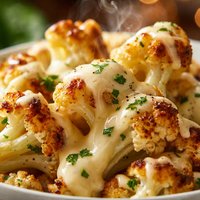 Roasted Cauliflower with Cheese Sauce