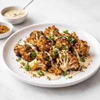Roasted Cauliflower with Ras El Hanout Tahini Sauce