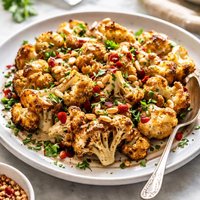 Roasted Cauliflower with Tahini Sauce