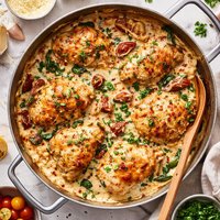 Roasted Chicken with Cheesy Creamy Sauce