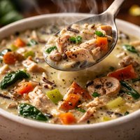 Roasted Chicken with Wild Rice Soup