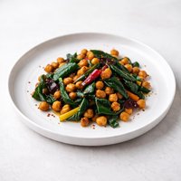 Roasted Chickpeas with Chard