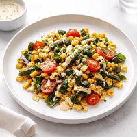 Roasted Corn and Poblano Salad with Creamy Chipotle Dressing