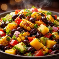 Roasted Corn Black Bean and Mango Salad
