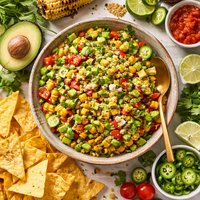 Roasted Corn Guacamole Dip