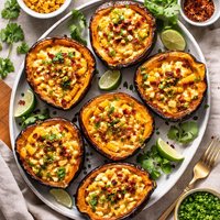 Roasted Corn Pudding in Acorn Squash