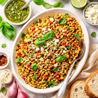 Roasted Corn with Basil Shallot Vinaigrette