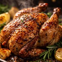 Roasted Cornish Game Hen with Mustard Glaze