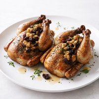 Roasted Cornish Hens with Dried Cherry Stuffing