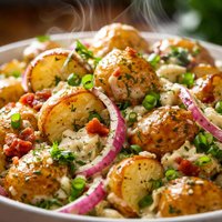Roasted Creamy Potato and Onion Salad