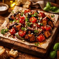 Roasted Eggplant and Tomato Salad