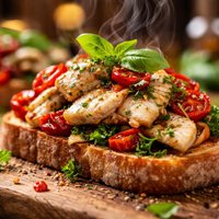 Roasted Fish Bruschetta