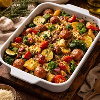 Roasted Garden Harvest Casserole with Red Potatoes