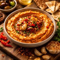 Roasted Garlic and Red Pepper Hummus