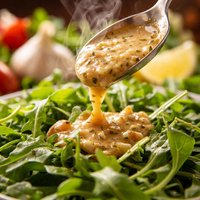 Roasted Garlic Onion Dressing with Baby Arugula