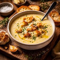 Roasted Garlic Soup with Parmesan