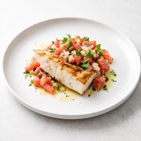 Roasted Halibut with Grapefruit Fennel Salsa