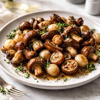 Roasted Mushrooms and Pearl Onions