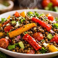 Roasted Pepper and Lentil Salad