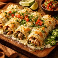 Roasted Poblano and Chicken Enchiladas with Sour Cream Sauce