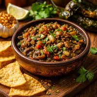 Roasted Poblano and Roasted Garlic Salsa