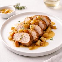 Roasted Pork Tenderloins with Sweet Apple Gravy