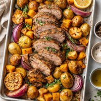 Roasted Pork with Potatoes and Butternut Squash