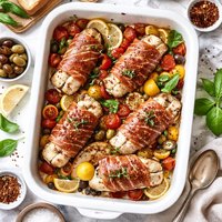 Roasted Prosciutto Wrapped Fish