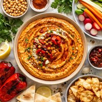 Roasted Red Bell Pepper Chipotle Hummus