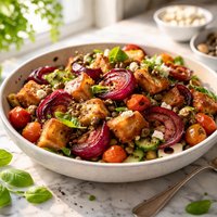 Roasted Red Onion Panzanella