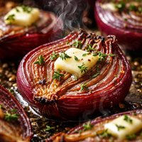 Roasted Red Onions with Thyme and Butter