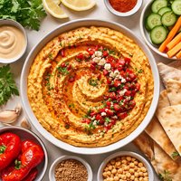Roasted Red Pepper and Carrot Hummus