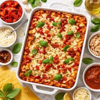 Roasted Red Pepper and Chicken Lasagna