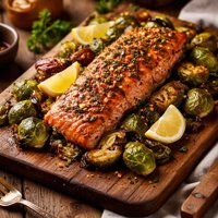 Roasted Salmon with Brussel Sprouts