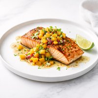 Roasted Salmon with Mango Lime Chutney