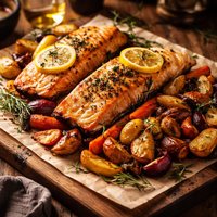 Roasted Salmon with Root Vegetables