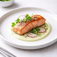Roasted Salmon with Wasabi Cream