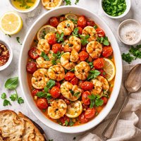 Roasted Scallops or Shrimp with Tomato