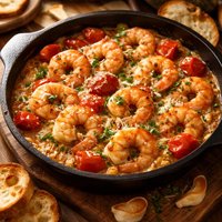 Roasted Shrimp and Tomatoes with Roasted Garlic Parmesan Ragu