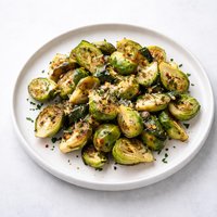 Roasted Sliced Brussels Sprouts with Garlic