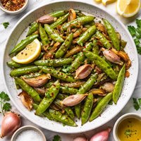 Roasted Snap Peas with Shallots